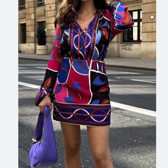 ZARA PRINTED SKIRT WITH DARTS SIZE XS SKIRT PLIERS PRINTED PUCCI Retro - Picture 5 of 9